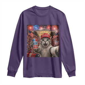 250 Years Of Freedom Long Sleeve Shirt Funny Cat Selfie 4th of July Party TS14 Purple Print Your Wear