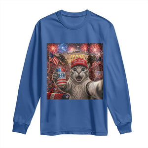 250 Years Of Freedom Long Sleeve Shirt Funny Cat Selfie 4th of July Party TS14 Royal Blue Print Your Wear