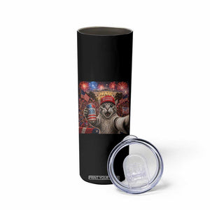 250 Years Of Freedom Skinny Tumbler Funny Cat Selfie 4th of July Party TS14 Print Your Wear