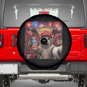250 Years Of Freedom Spare Tire Cover Funny Cat Selfie 4th of July Party TS14 Black Print Your Wear