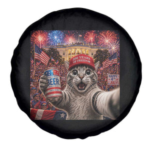 250 Years Of Freedom Spare Tire Cover Funny Cat Selfie 4th of July Party TS14 Print Your Wear