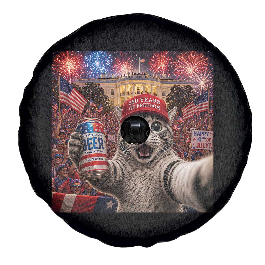 250 Years Of Freedom Spare Tire Cover Funny Cat Selfie 4th of July Party TS14 Print Your Wear
