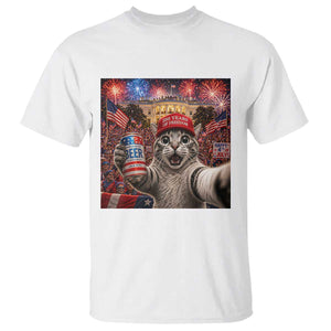 250 Years Of Freedom T Shirt Funny Cat Selfie 4th of July Party TS14 White Print Your Wear