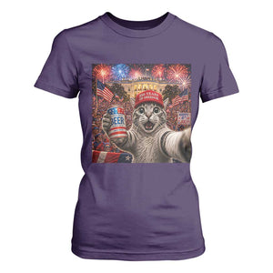 250 Years Of Freedom T Shirt For Women Funny Cat Selfie 4th of July Party TS14 Purple Print Your Wear