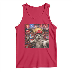 250 Years Of Freedom Tank Top Funny Cat Selfie 4th of July Party TS14 Red Print Your Wear