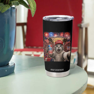 250 Years Of Freedom Tumbler Cup Funny Cat Selfie 4th of July Party TS14 Print Your Wear