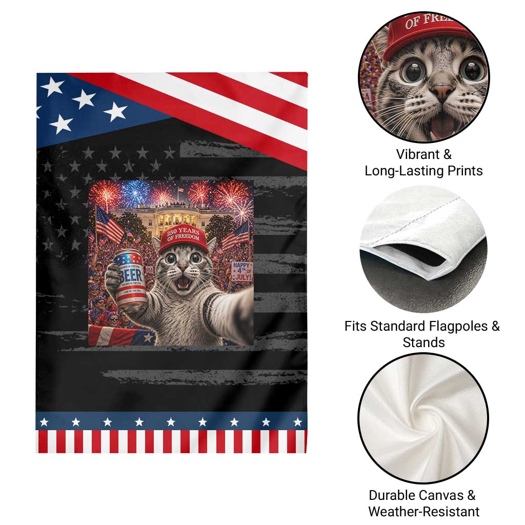 250 Years Of Freedom Patriotic Garden Flag Funny Cat Selfie 4th of July Party TS14 Print Your Wear