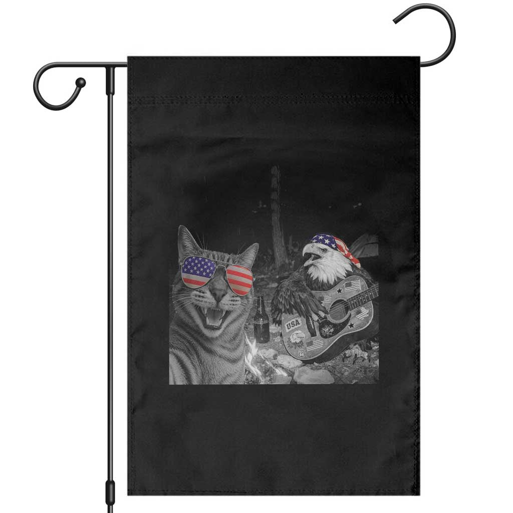 Funny Cat Selfie 4th of July Garden Flag Patriotic Eagle American Flag Gift TS14 Black Print Your Wear