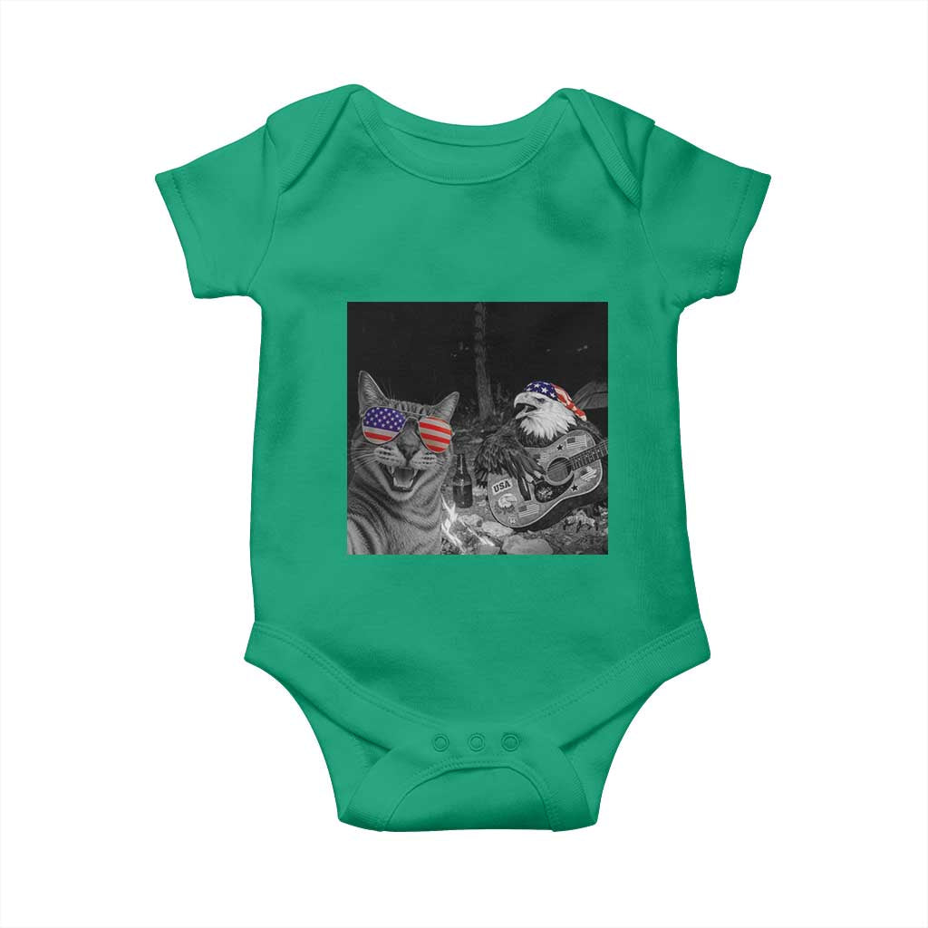 Funny Cat Selfie 4th of July Baby Onesie Patriotic Eagle American Flag Gift TS14 Irish Green Print Your Wear