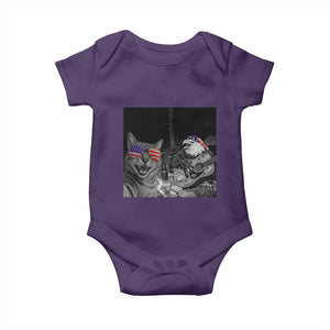 Funny Cat Selfie 4th of July Baby Onesie Patriotic Eagle American Flag Gift TS14 Purple Print Your Wear