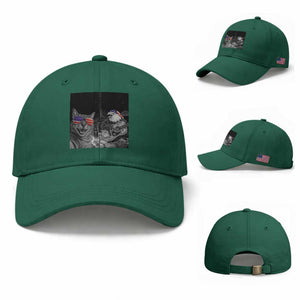 Funny Cat Selfie 4th of July Baseball Cap Patriotic Eagle American Flag Gift TS14 Baseball Cap Universal Fit Irish Green Print Your Wear