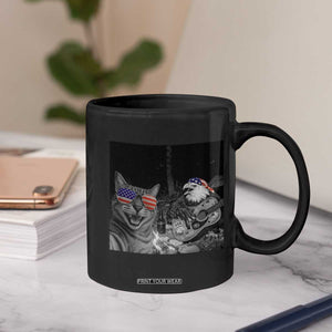 Funny Cat Selfie 4th of July Coffee Mug Patriotic Eagle American Flag Gift TS14 Print Your Wear