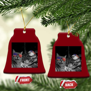 Funny Cat Selfie 4th of July Ceramic Ornament Patriotic Eagle American Flag Gift TS14 Print Your Wear