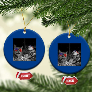 Funny Cat Selfie 4th of July Ceramic Ornament Patriotic Eagle American Flag Gift TS14 1pc Blue Print Your Wear