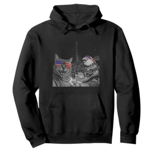 Funny Cat Selfie 4th of July Hoodie Patriotic Eagle American Flag Gift TS14 Black Print Your Wear