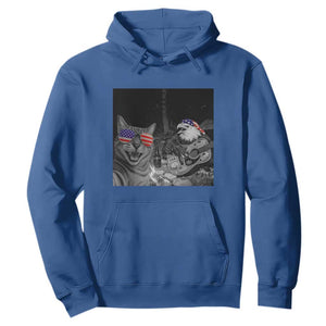 Funny Cat Selfie 4th of July Hoodie Patriotic Eagle American Flag Gift TS14 Royal Blue Print Your Wear