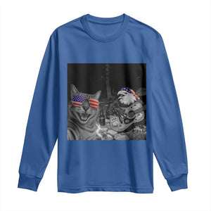 Funny Cat Selfie 4th of July Long Sleeve Shirt Patriotic Eagle American Flag Gift TS14 Royal Blue Print Your Wear