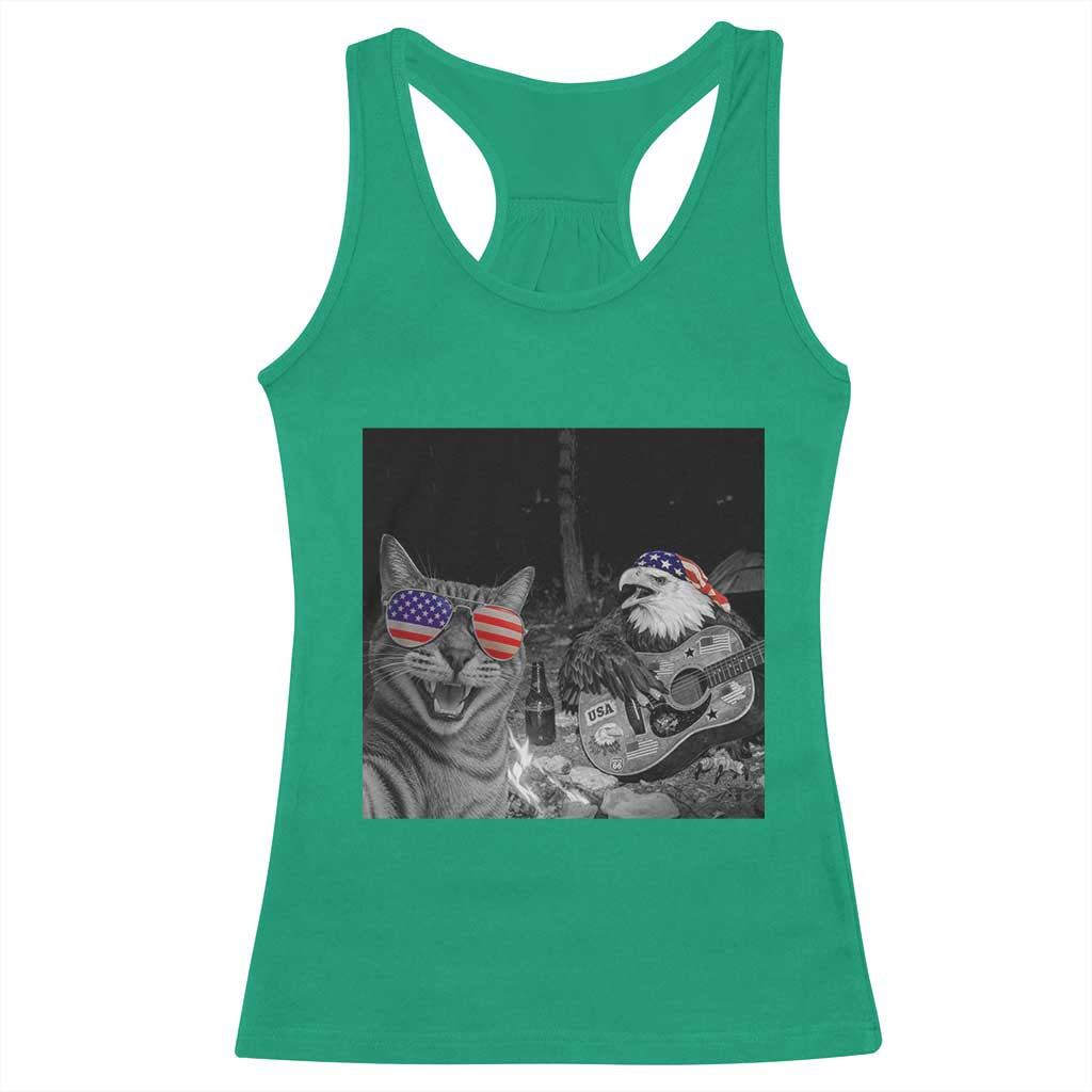 Funny Cat Selfie 4th of July Racerback Tank Top Patriotic Eagle American Flag Gift TS14 Irish Green Print Your Wear