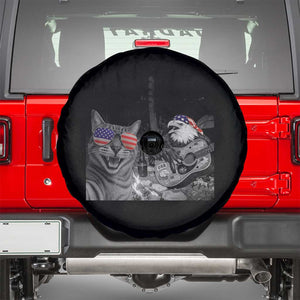 Funny Cat Selfie 4th of July Spare Tire Cover Patriotic Eagle American Flag Gift TS14 Black Print Your Wear