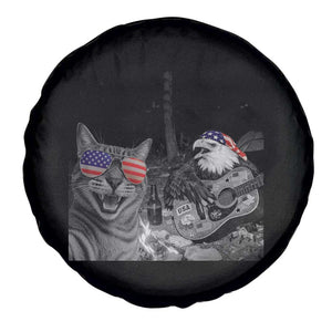 Funny Cat Selfie 4th of July Spare Tire Cover Patriotic Eagle American Flag Gift TS14 Print Your Wear