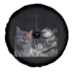 Funny Cat Selfie 4th of July Spare Tire Cover Patriotic Eagle American Flag Gift TS14 Print Your Wear