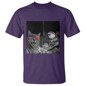 Funny Cat Selfie 4th of July T Shirt Patriotic Eagle American Flag Gift TS14 Purple Print Your Wear