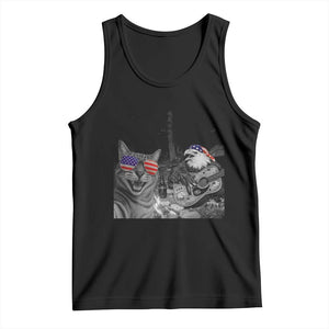 Funny Cat Selfie 4th of July Tank Top Patriotic Eagle American Flag Gift TS14 Black Print Your Wear