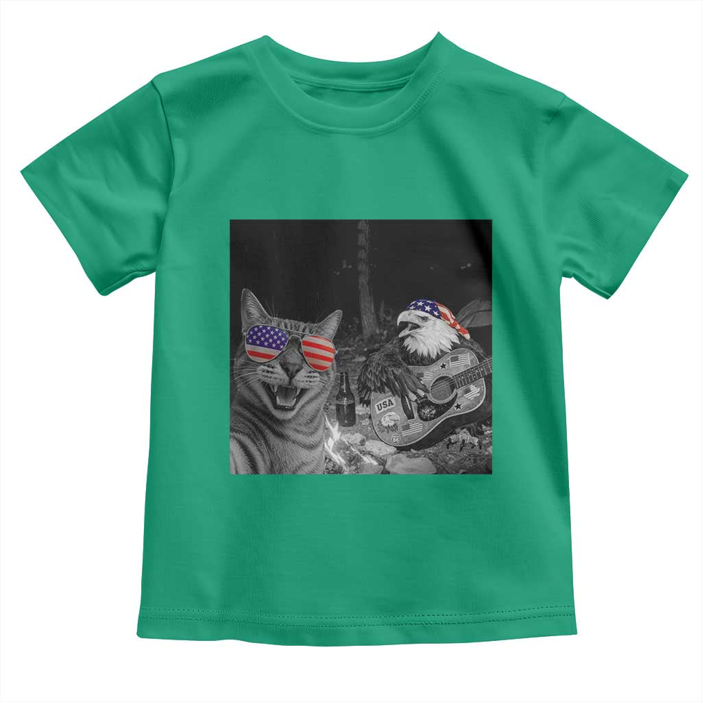 Funny Cat Selfie 4th of July Toddler T Shirt Patriotic Eagle American Flag Gift TS14 Irish Green Print Your Wear