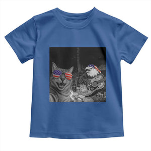 Funny Cat Selfie 4th of July Toddler T Shirt Patriotic Eagle American Flag Gift TS14 Royal Blue Print Your Wear