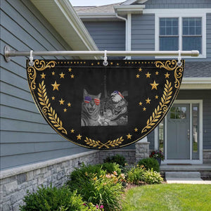 Funny Cat Selfie 4th of July Patriotic Fan Flag Eagle American Flag Gift