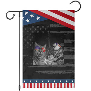 Funny Cat Selfie 4th of July Patriotic Garden Flag Patriotic Eagle American Flag Gift TS14 Distressed Black Blue Print Your Wear