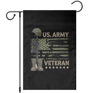 US Arrny Veteran Garden Flag Proud Soldier USA Flag Camouflage Military TS14 Black Print Your Wear