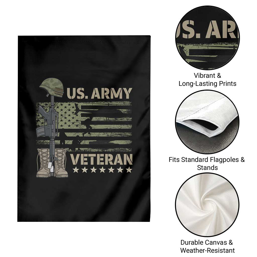 US Arrny Veteran Garden Flag Proud Soldier USA Flag Camouflage Military TS14 Print Your Wear