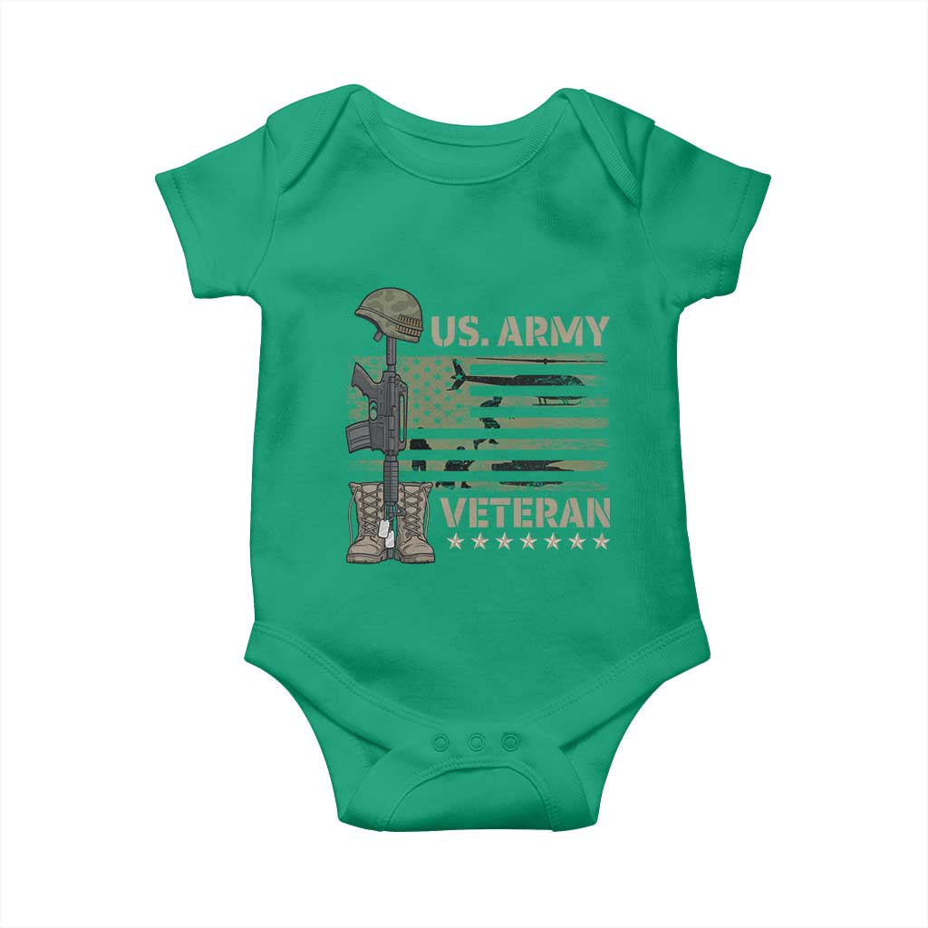 US Arrny Veteran Baby Onesie Proud Soldier USA Flag Camouflage Military TS14 Irish Green Print Your Wear