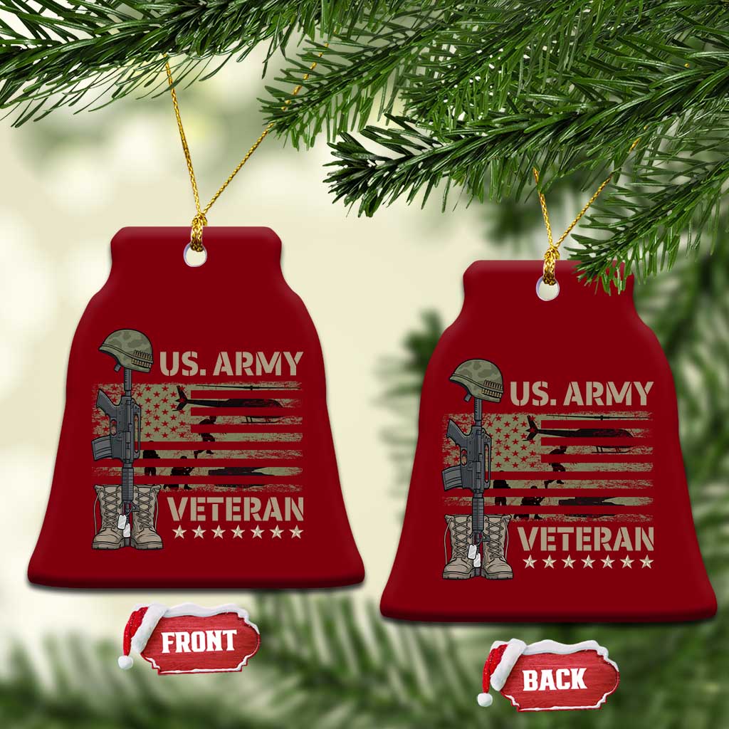 US Arrny Veteran Ceramic Ornament Proud Soldier USA Flag Camouflage Military TS14 Print Your Wear