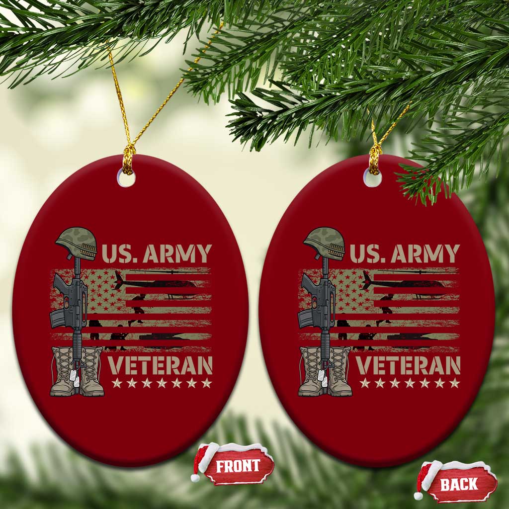 US Arrny Veteran Ceramic Ornament Proud Soldier USA Flag Camouflage Military TS14 Print Your Wear