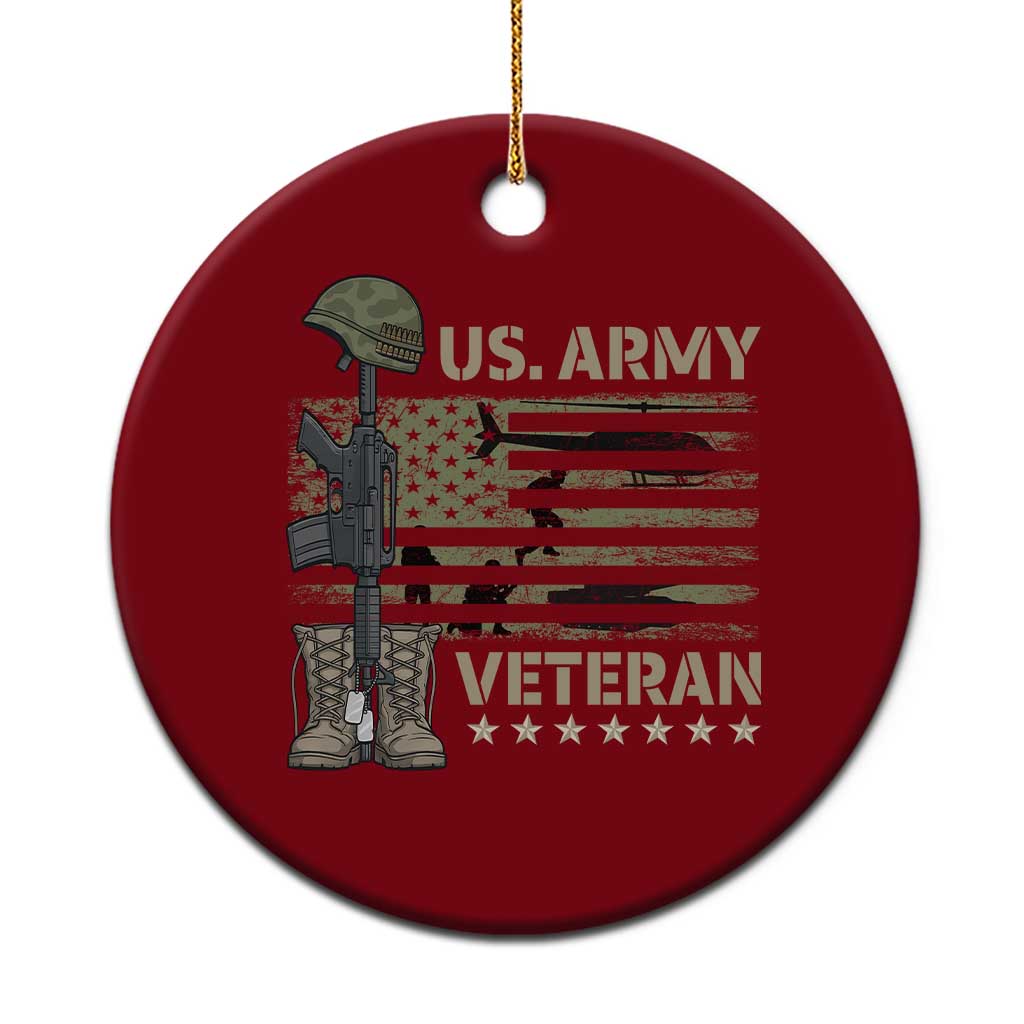 US Arrny Veteran Ceramic Ornament Proud Soldier USA Flag Camouflage Military TS14 1pc Red Print Your Wear