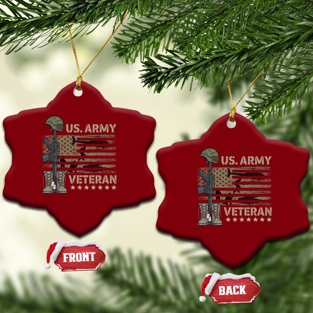 US Arrny Veteran Ceramic Ornament Proud Soldier USA Flag Camouflage Military TS14 Print Your Wear