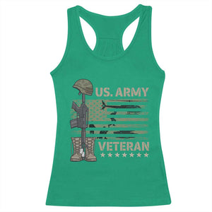 US Arrny Veteran Racerback Tank Top Proud Soldier USA Flag Camouflage Military TS14 Irish Green Print Your Wear