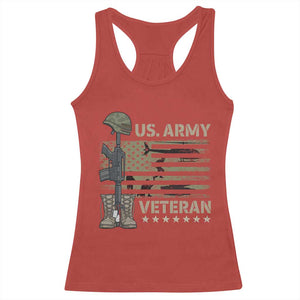 US Arrny Veteran Racerback Tank Top Proud Soldier USA Flag Camouflage Military TS14 Red Print Your Wear