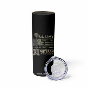 US Arrny Veteran Skinny Tumbler Proud Soldier USA Flag Camouflage Military TS14 Print Your Wear