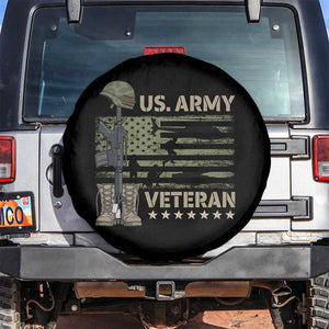US Arrny Veteran Spare Tire Cover Proud Soldier USA Flag Camouflage Military TS14 No hole Black Print Your Wear