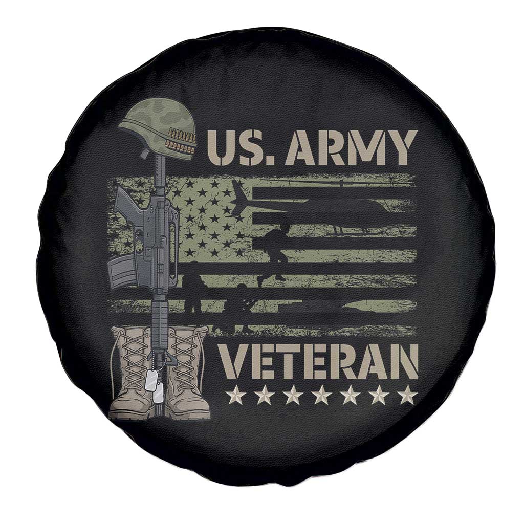 US Arrny Veteran Spare Tire Cover Proud Soldier USA Flag Camouflage Military TS14 Print Your Wear
