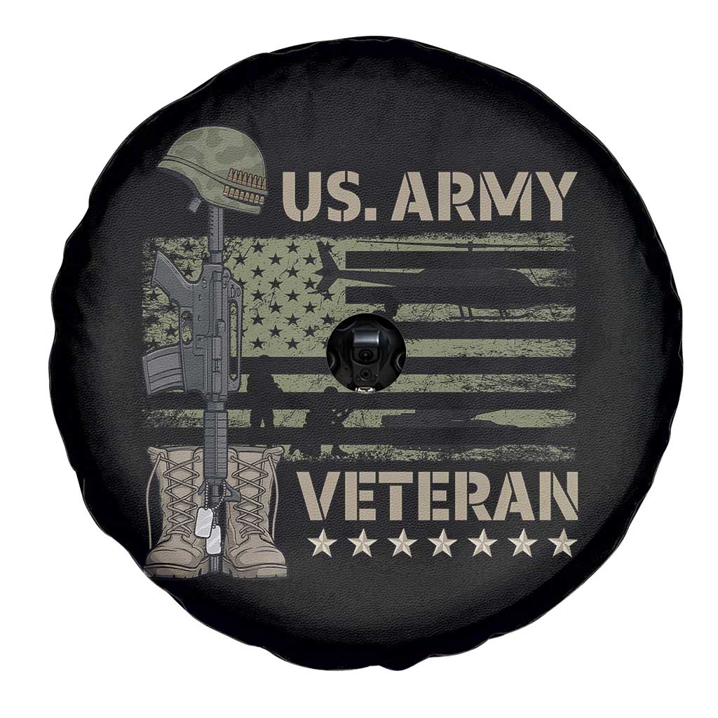 US Arrny Veteran Spare Tire Cover Proud Soldier USA Flag Camouflage Military TS14 Print Your Wear