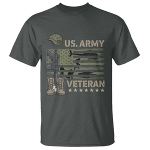 US Arrny Veteran T Shirt Proud Soldier USA Flag Camouflage Military TS14 Dark Heather Print Your Wear