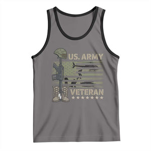US Arrny Veteran Tank Top Proud Soldier USA Flag Camouflage Military TS14 Deep Heather Black Print Your Wear