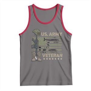 US Arrny Veteran Tank Top Proud Soldier USA Flag Camouflage Military TS14 Deep Heather Red Print Your Wear