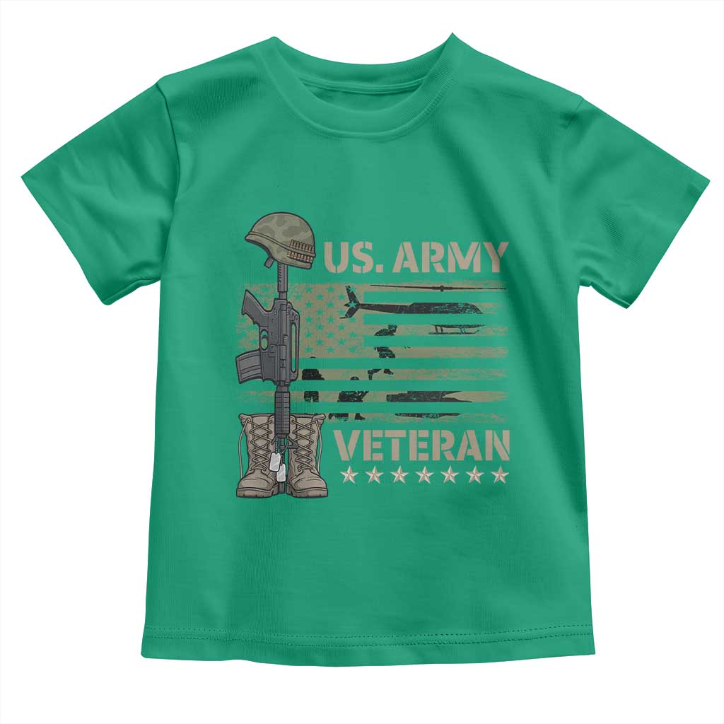 US Arrny Veteran Toddler T Shirt Proud Soldier USA Flag Camouflage Military TS14 Irish Green Print Your Wear