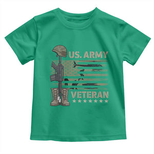 US Arrny Veteran Toddler T Shirt Proud Soldier USA Flag Camouflage Military TS14 Irish Green Print Your Wear
