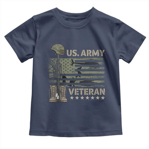 US Arrny Veteran Toddler T Shirt Proud Soldier USA Flag Camouflage Military TS14 Navy Print Your Wear
